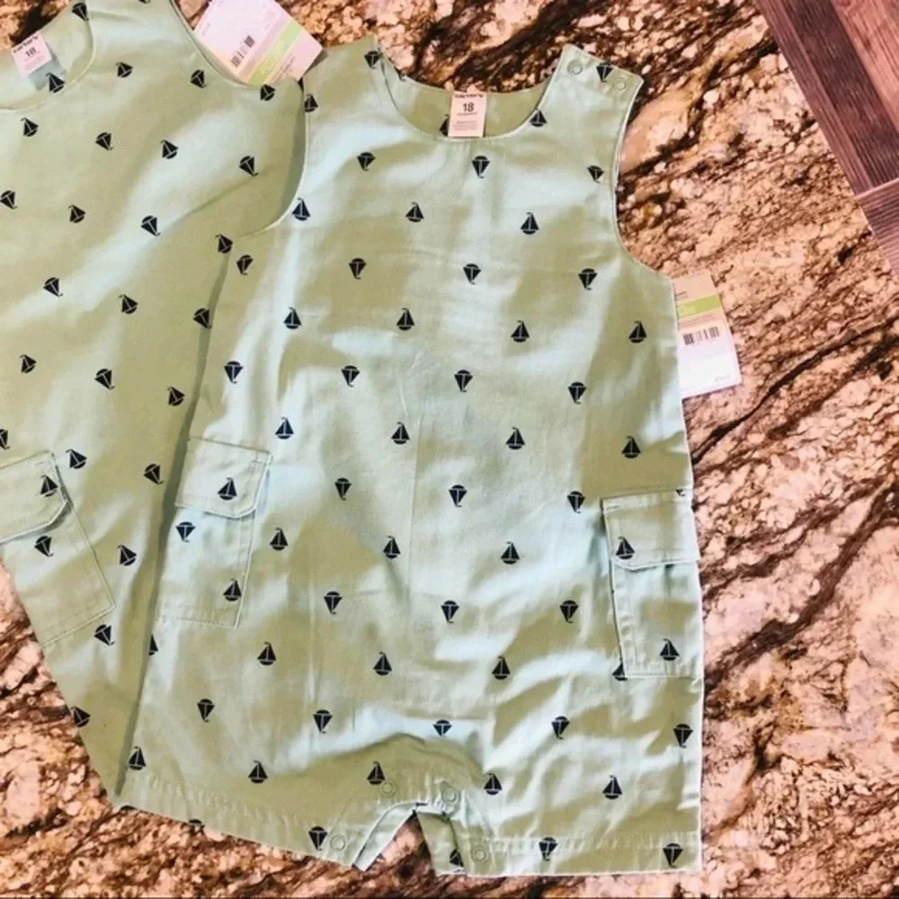 NWT carters Twins? Sailboat one piece set nautical